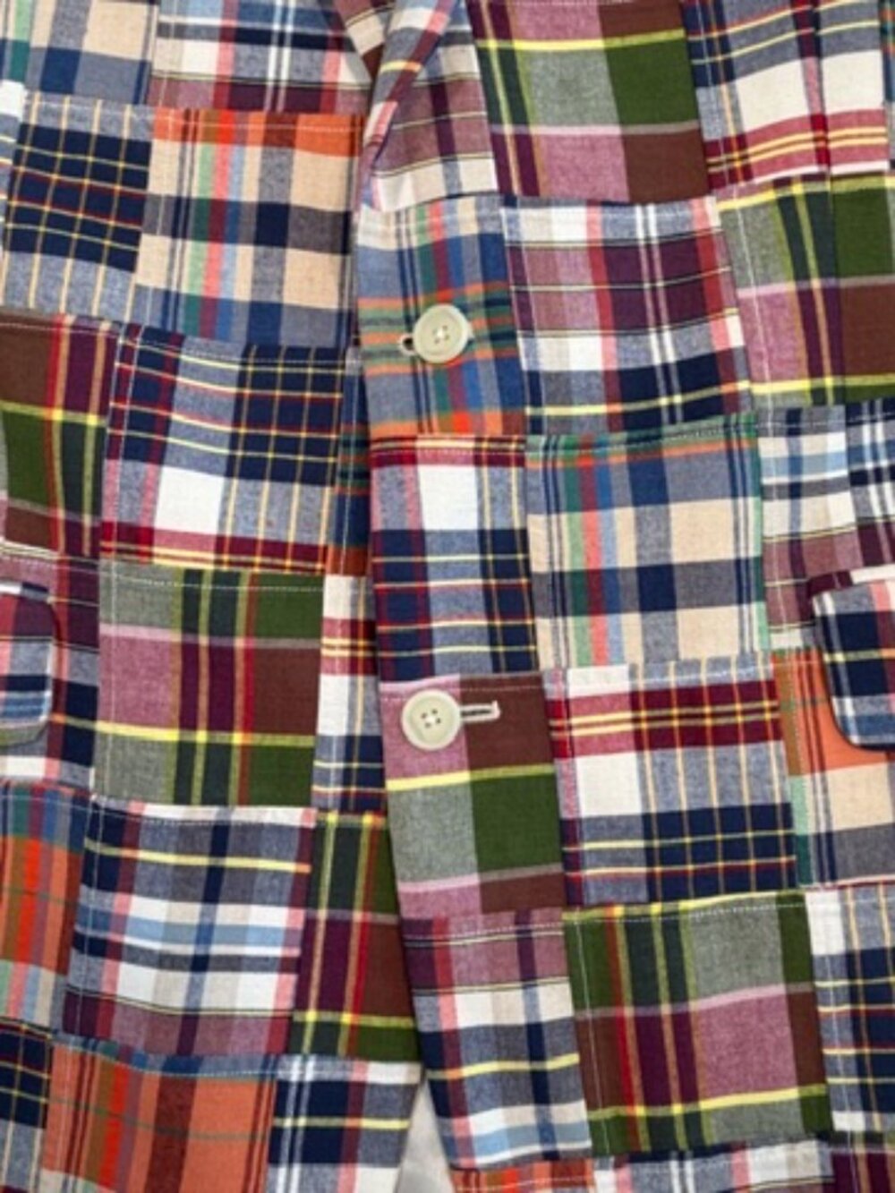 JOS A BANK Plaid Madras Sport Coat Blazer Mens 44 XL Preppy - Picture 5 of 13